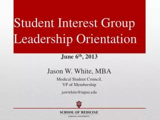 Student Interest Group Leadership Orientation