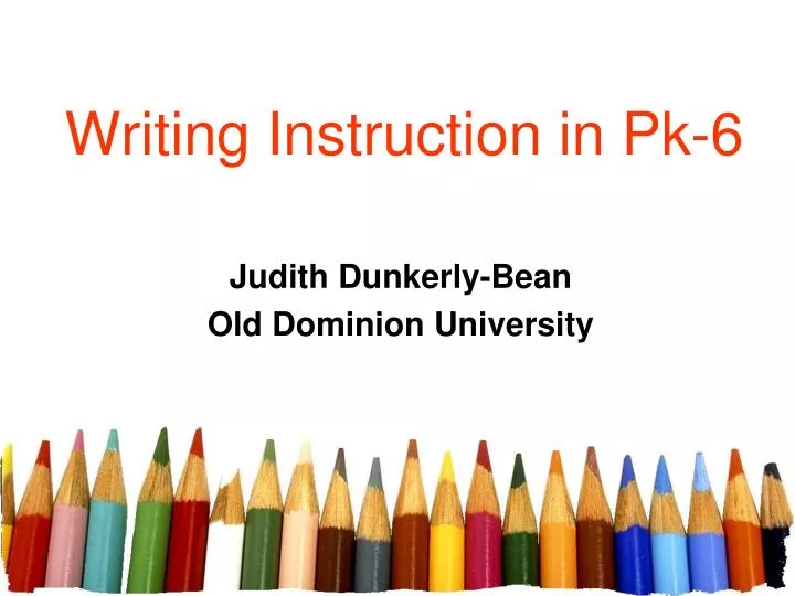 writing instruction in pk 6
