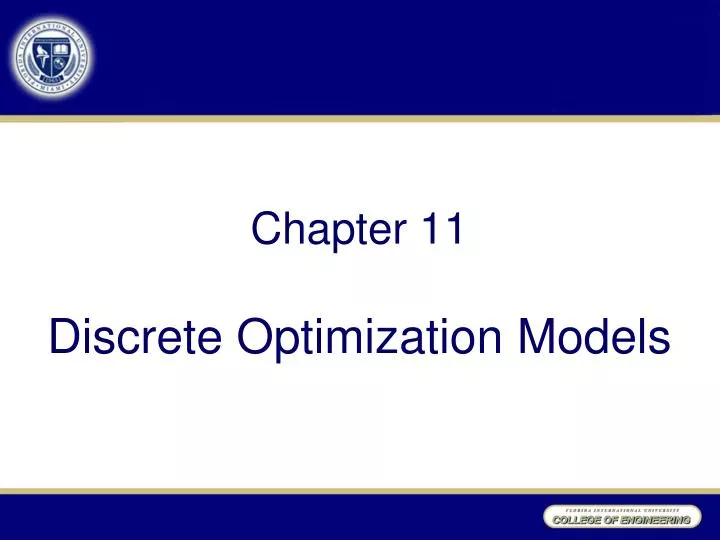chapter 11 discrete optimization models