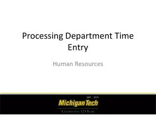 Processing Department Time Entry