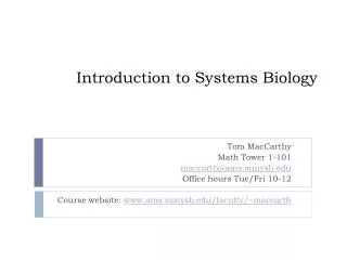Introduction to Systems Biology