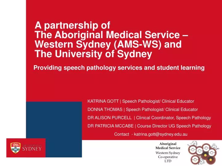 a partnership of the aboriginal medical service western sydney ams ws and the university of sydney