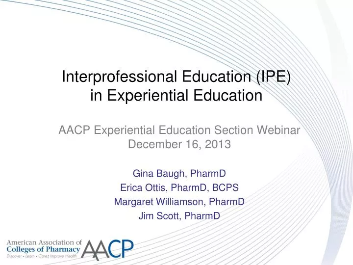 interprofessional education ipe in experiential education