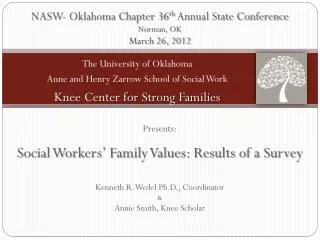 NASW- Oklahoma Chapter 36 th Annual State Conference Norman, OK March 26, 2012