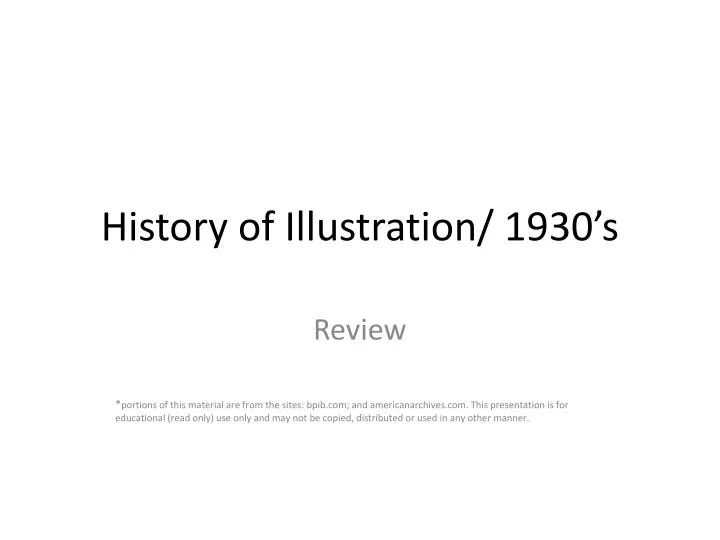 history of illustration 1930 s