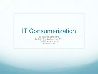 IT Consumerization