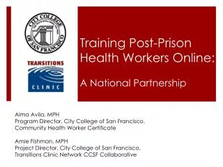 Training Post-Prison Health Workers Online: A National Partnership