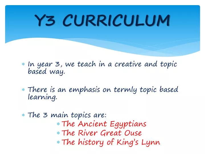 y3 curriculum