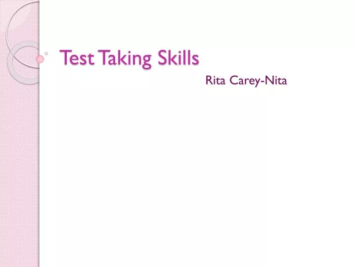 test t aking skills
