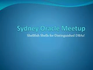 Sydney Oracle Meetup