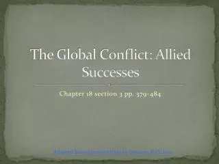 The Global Conflict: Allied Successes
