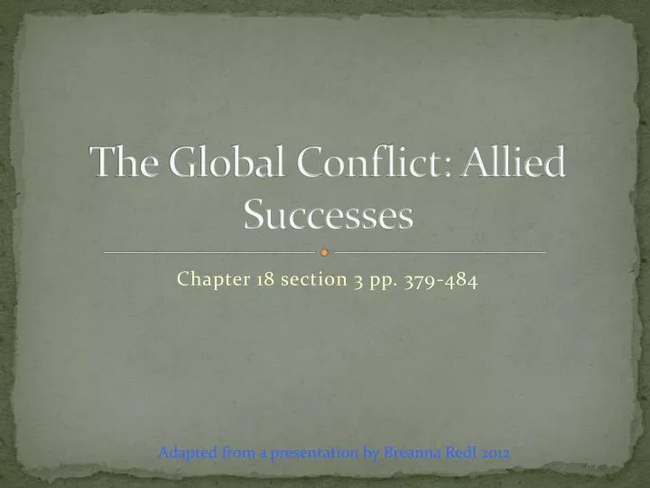 the global conflict allied successes