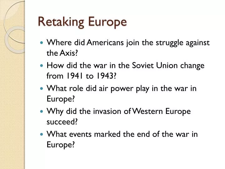 retaking europe