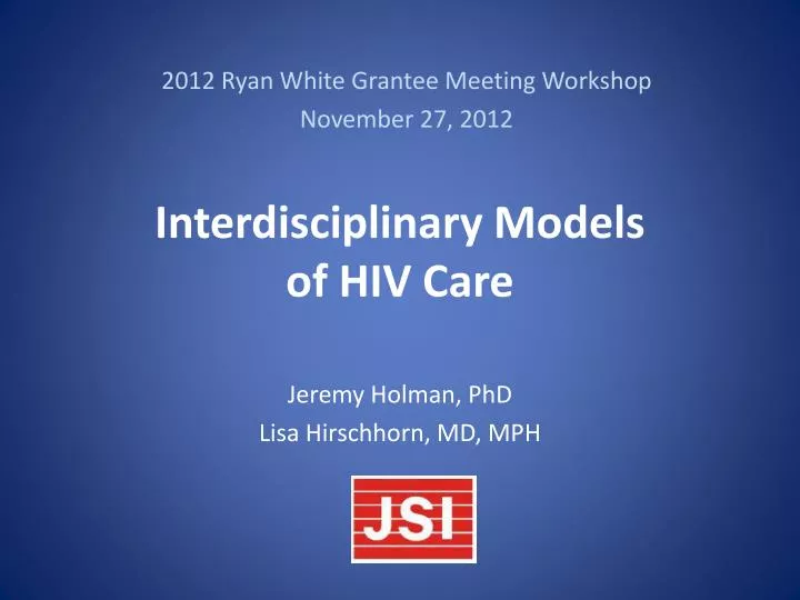 interdisciplinary models of hiv care