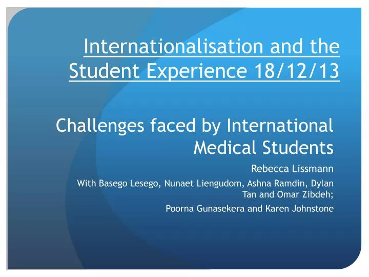 challenges faced by international medical students