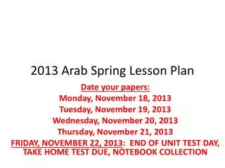 2013 Arab Spring Lesson Plan
