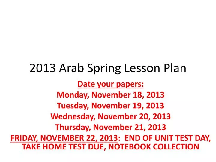 2013 arab spring lesson plan