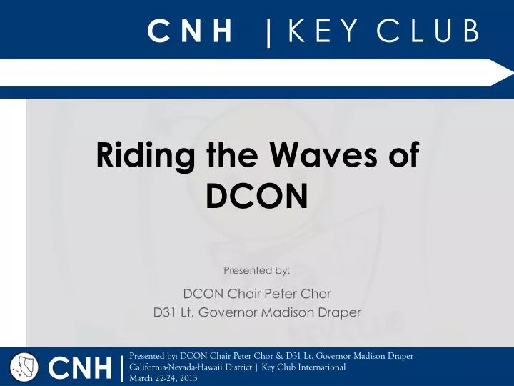riding the waves of dcon