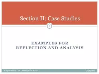 Section II: Case Studies