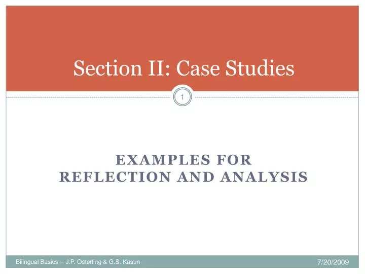 section ii case studies