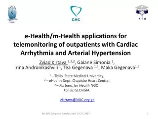 e-Health/m-Health applications for telemonitoring of outpatients with Cardiac Arrhythmia and Arterial Hypertension