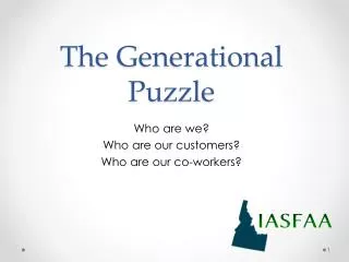 The Generational Puzzle