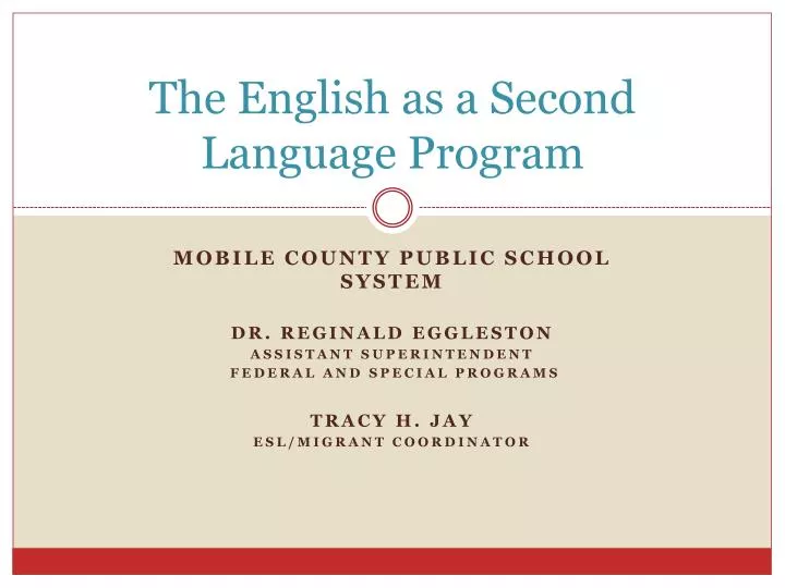 the english as a second language program