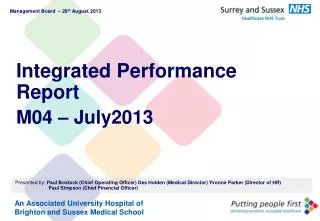 Integrated Performance Report M04 – July2013