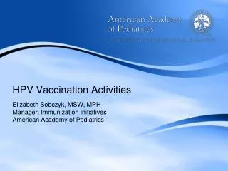 HPV Vaccination Activities