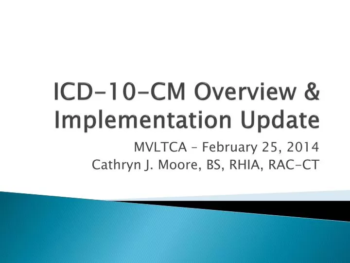 icd 10 cm overview implementation update