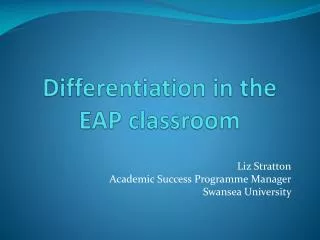 Differentiation in the EAP classroom