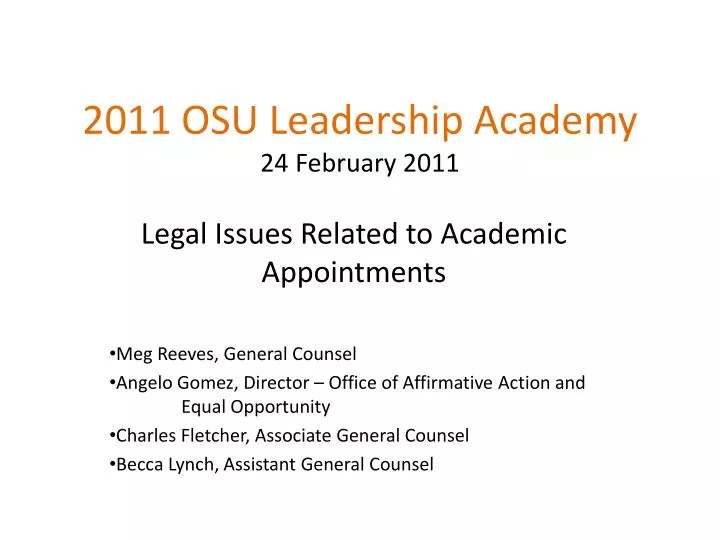 2011 osu leadership academy 24 february 2011