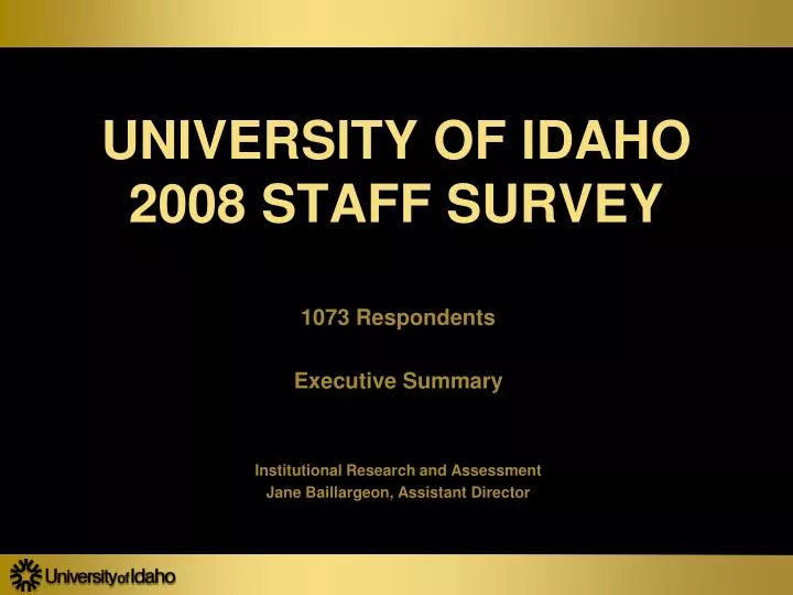 university of idaho 2008 staff survey