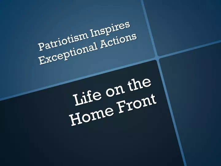 life on the home front