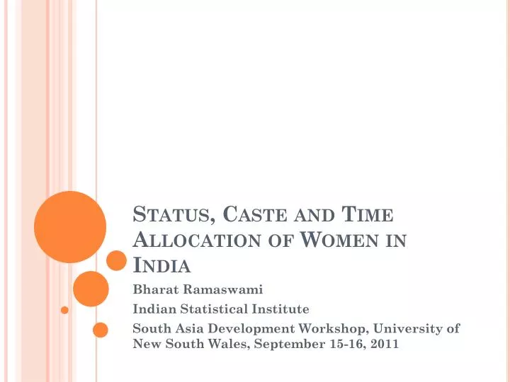 status caste and time allocation of women in india