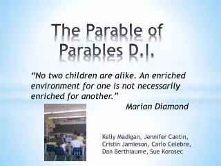 The Parable of Parables D.I.