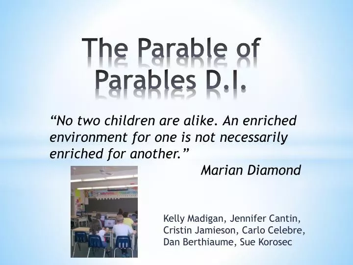 the parable of parables d i