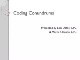 Coding Conundrums