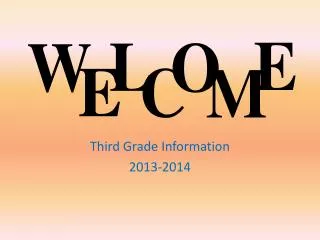 Third Grade Information 2013-2014