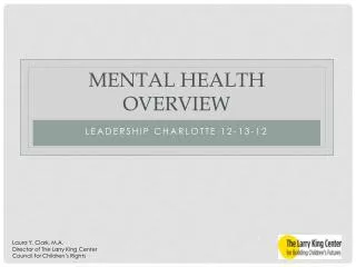 Mental health Overview