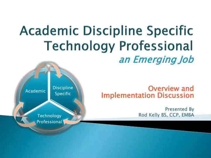 academic discipline specific technology professional an emerging job