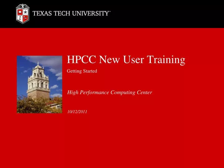 hpcc new user training getting started