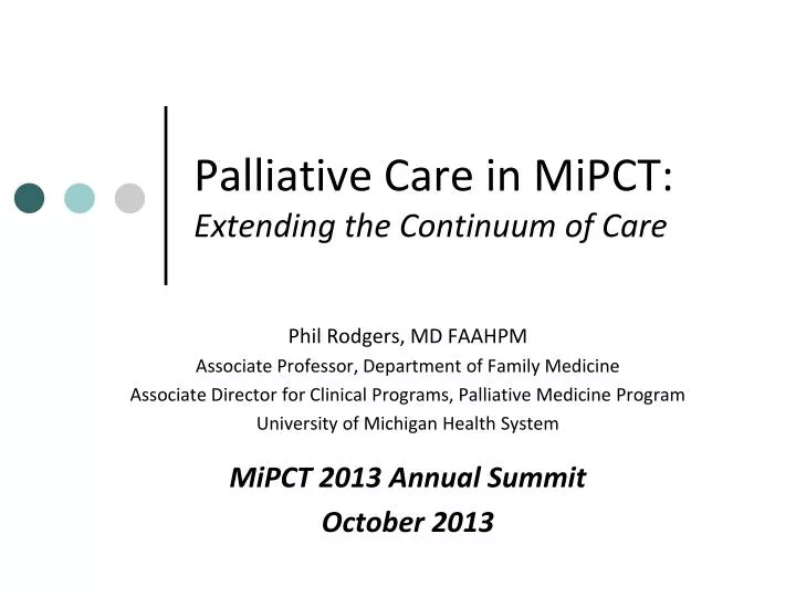 palliative care in mipct extending the continuum of care