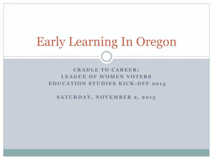 early learning in oregon