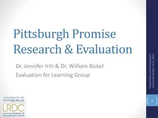 Pittsburgh Promise Research &amp; Evaluation