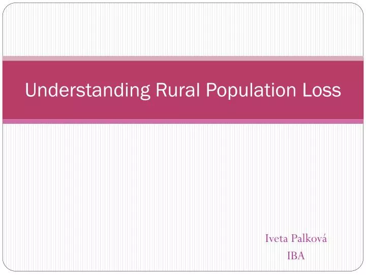 understanding rural population loss