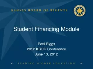 Student Financing Module
