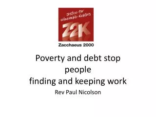 Poverty and debt stop people