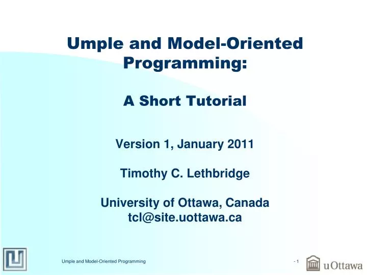 umple and model oriented programming a short tutorial