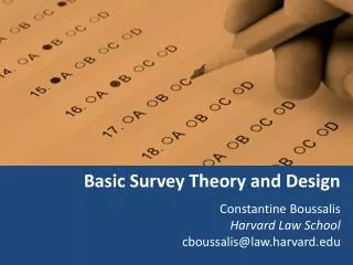 Basic Survey Theory and Design